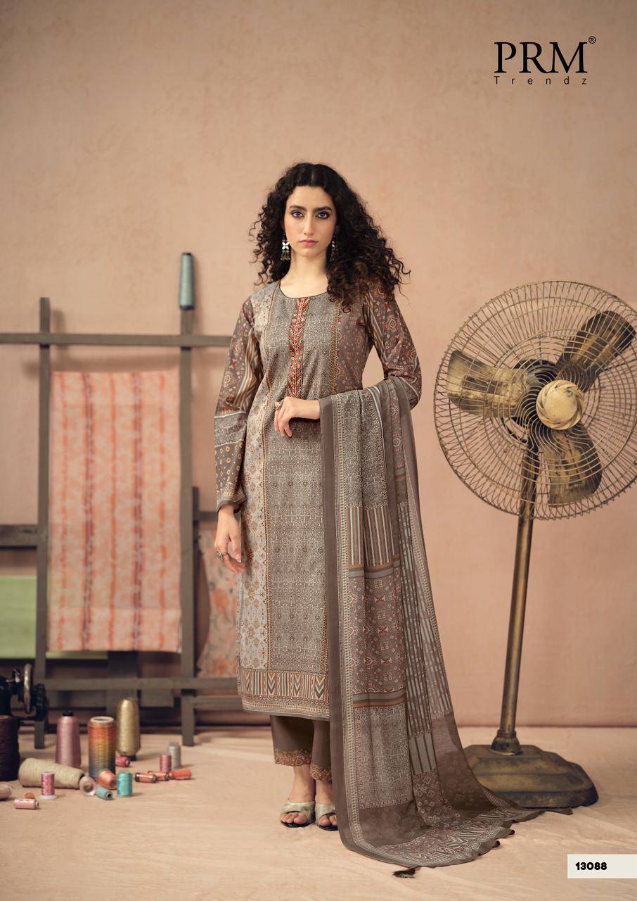 Rozana By PRM TRENDZ 13087 To 13092 Series Stylish Beautiful Colourful PURE CAMRIC COTTON Dresses At Wholesale Price